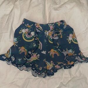 Ruffle Butts Blue Floral Skorts